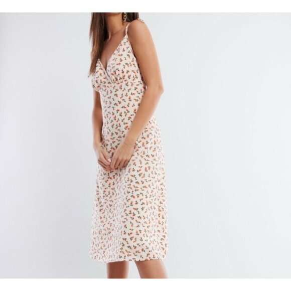 BCBGeneration Spaghetti A-line Midi Dress w/Tie & Surplice Neck Size Small (A8) - Picture 2 of 4